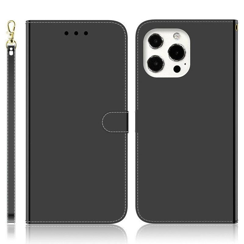 Kotelot iPhone 13 Pro Max Keinonahkainen Peilin Kansi