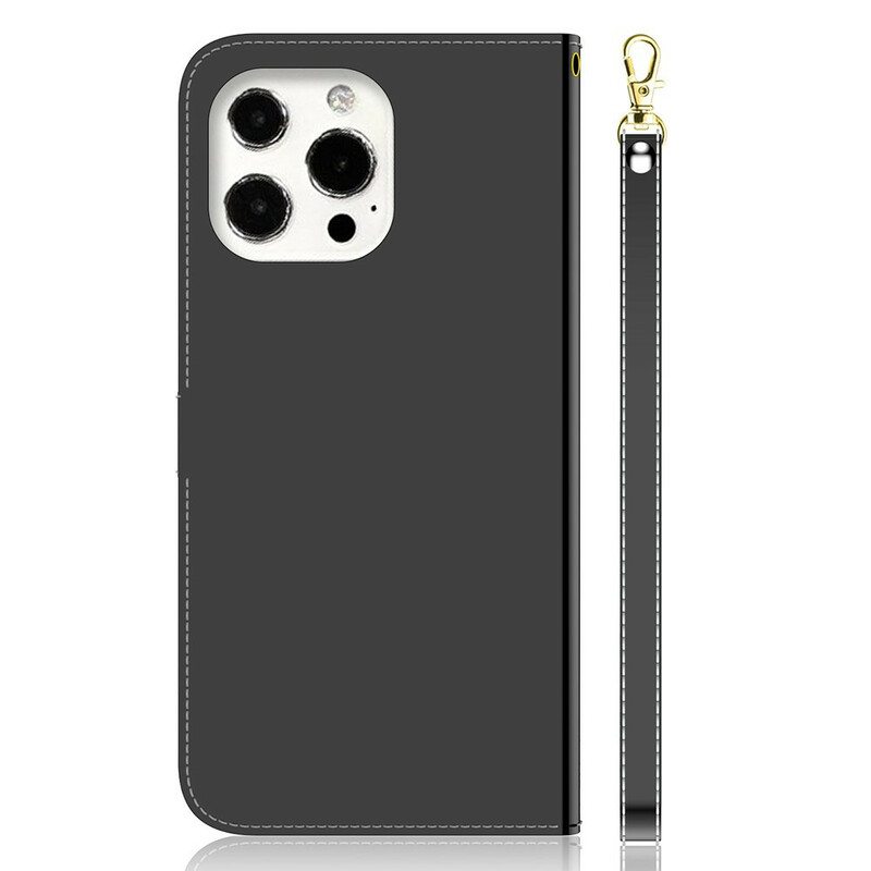 Kotelot iPhone 13 Pro Max Keinonahkainen Peilin Kansi