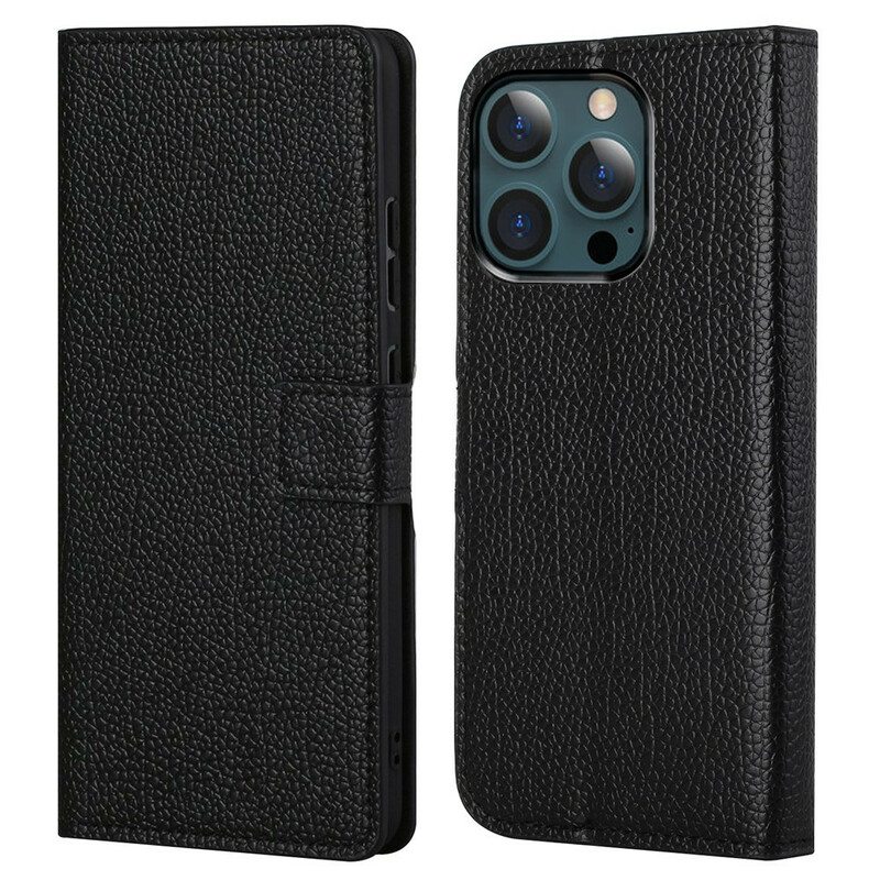 Kotelot iPhone 13 Pro Max Litchi Grain -nahkaefekti