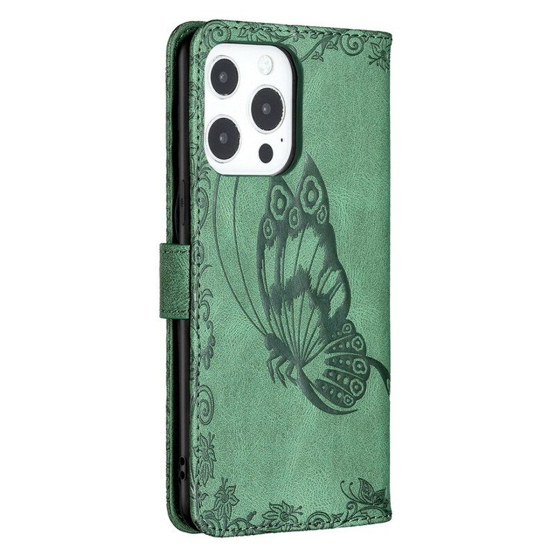 Kotelot iPhone 13 Pro Max Suojaketju Kuori Barokki Hihnaperhonen