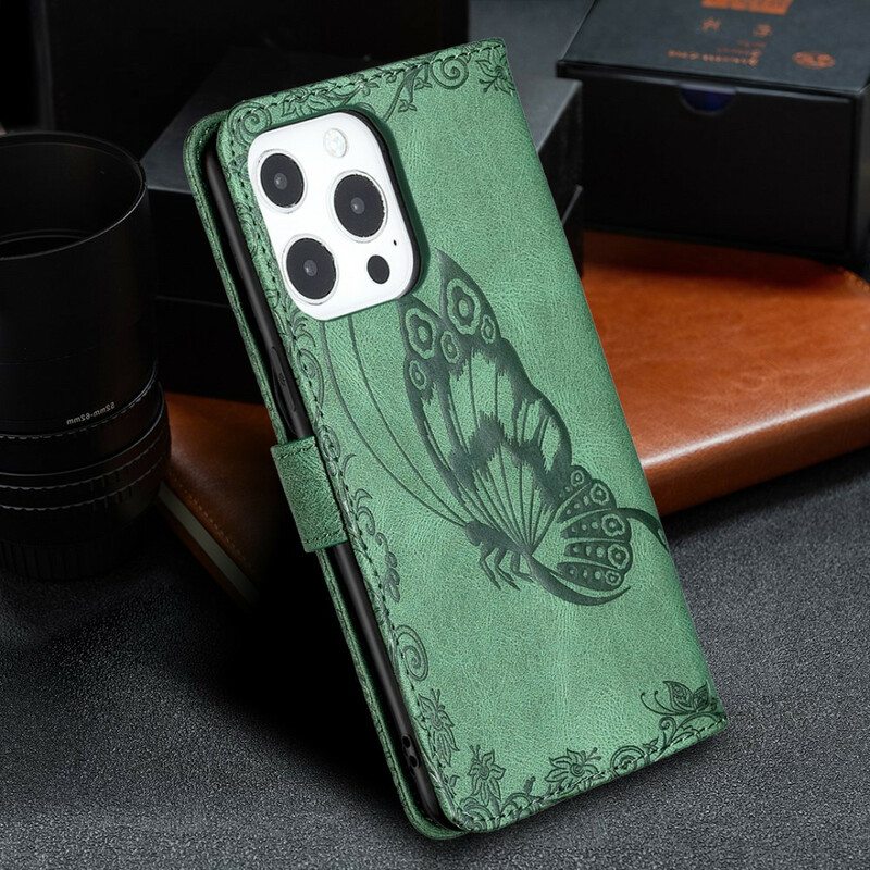 Kotelot iPhone 13 Pro Max Suojaketju Kuori Barokki Hihnaperhonen