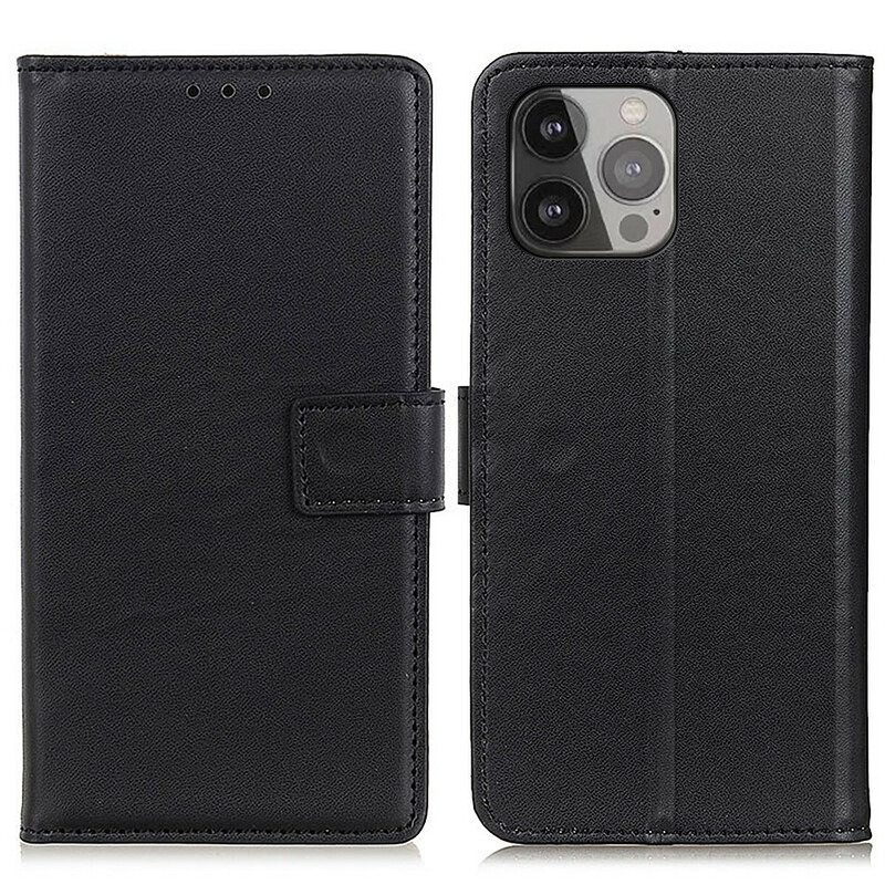 Kotelot iPhone 13 Pro Max Yksinkertainen Nahkaefekti