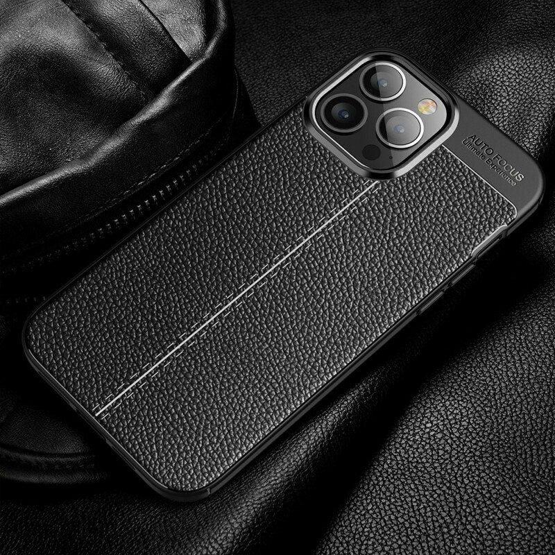 Kuori iPhone 13 Pro Max Kaksilinjainen Litsi-nahkaefekti