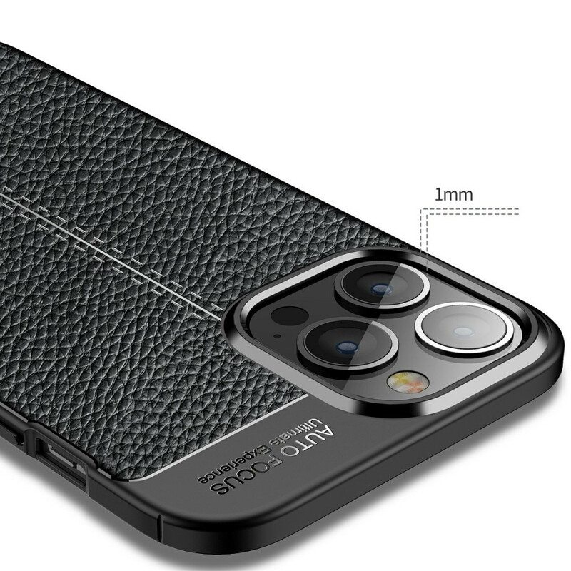 Kuori iPhone 13 Pro Max Kaksilinjainen Litsi-nahkaefekti