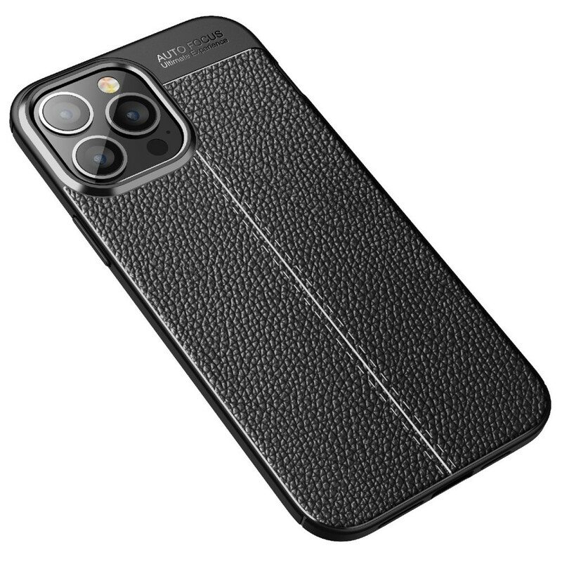 Kuori iPhone 13 Pro Max Kaksilinjainen Litsi-nahkaefekti