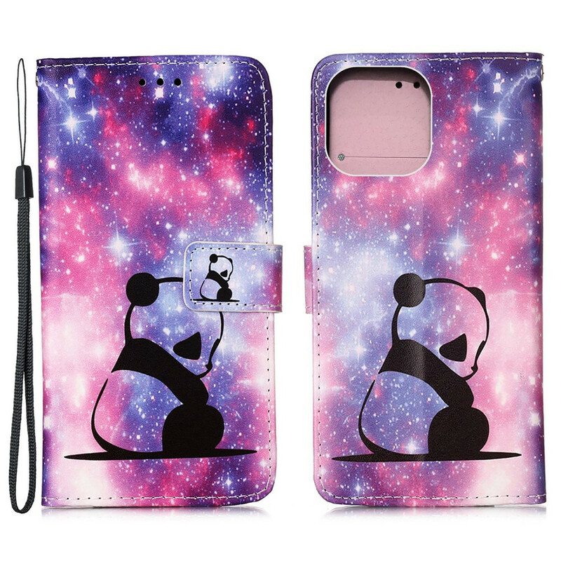 Nahkakotelo iPhone 13 Pro Max Panda Galaxy