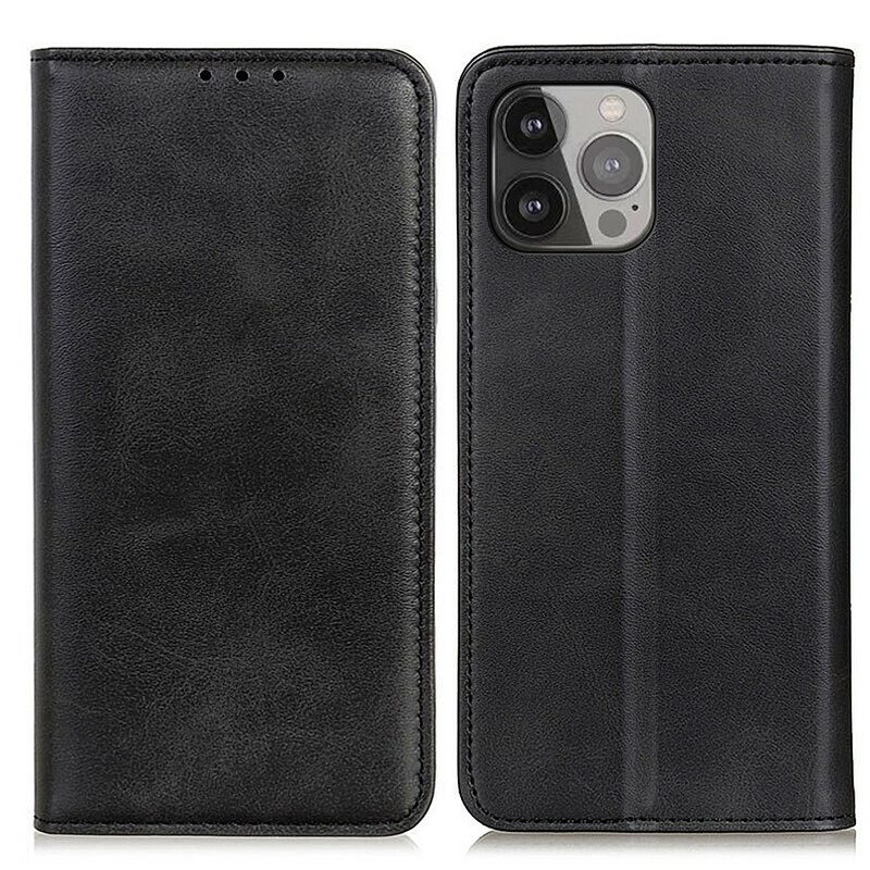 Puhelinkuoret iPhone 13 Pro Max Kotelot Flip Litsi Haljasnahkaa