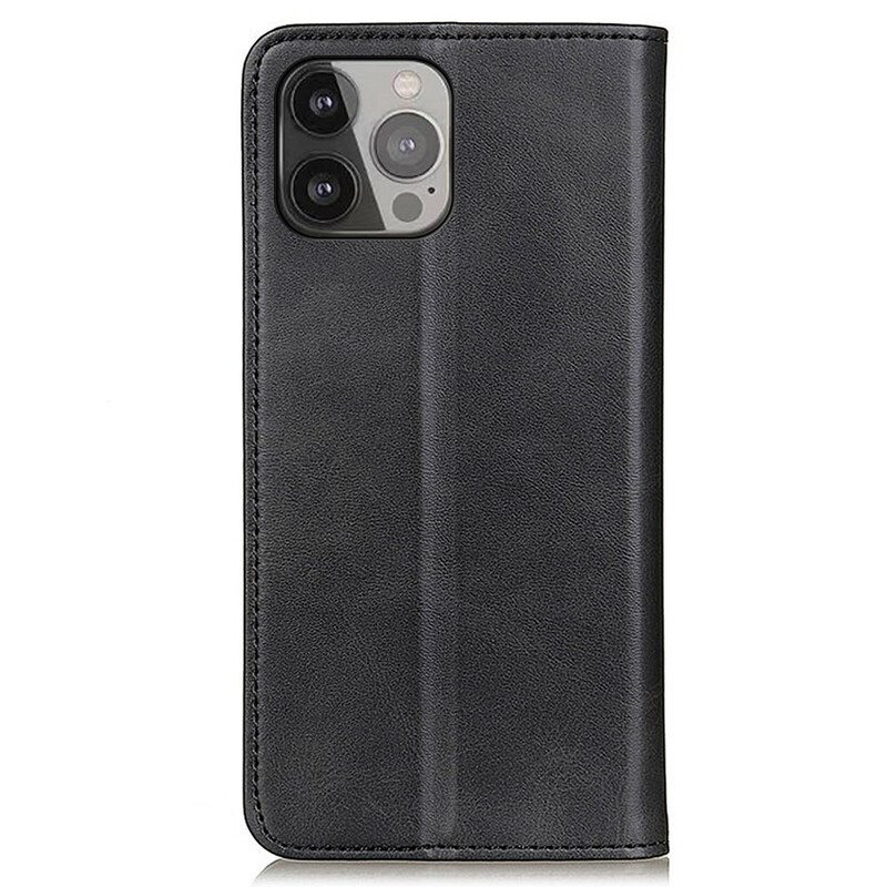 Puhelinkuoret iPhone 13 Pro Max Kotelot Flip Litsi Haljasnahkaa
