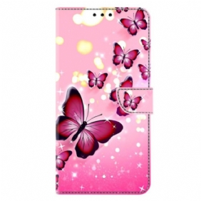 Kotelot Samsung Galaxy S26 Plus Vaaleanpunaisia Perhosia