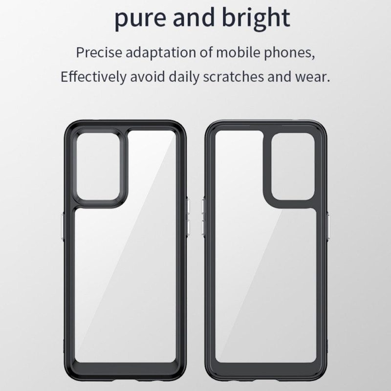 Case Oppo Find X5 Lite Hybridi Läpinäkyvät Värilliset Reunat
