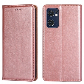 Puhelinkuoret Oppo Find X5 Lite Kotelot Flip Keinonahan Tikkaukset