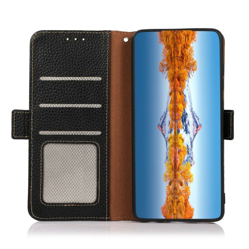 Nahkakotelo Xiaomi Redmi Note 10 / 10S Litchi Nahka Khazneh Rfid