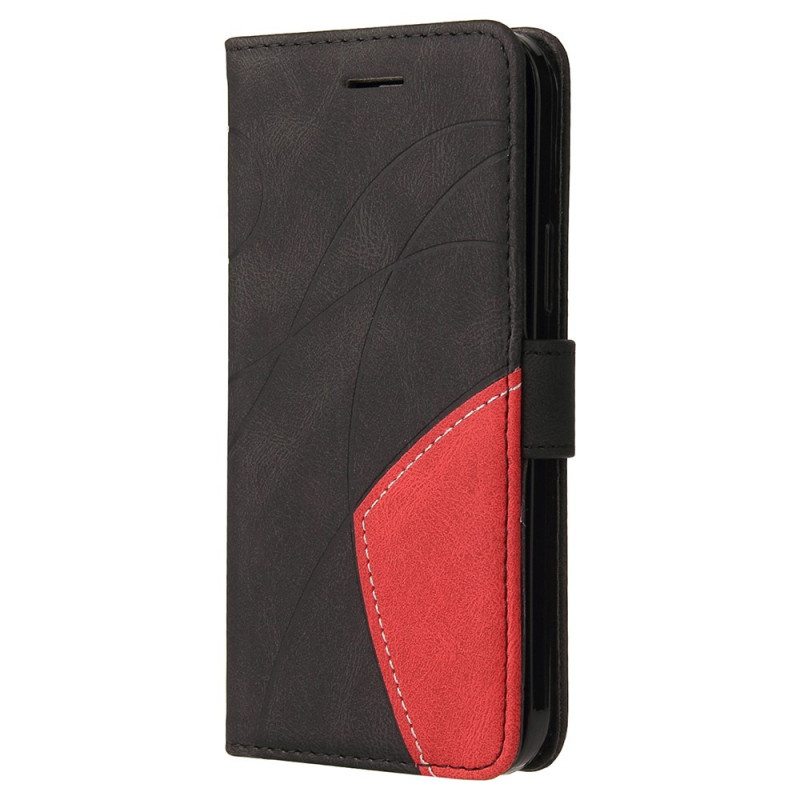 Kotelot Motorola Edge 20 Kaksisävyinen Signature Faux Leather