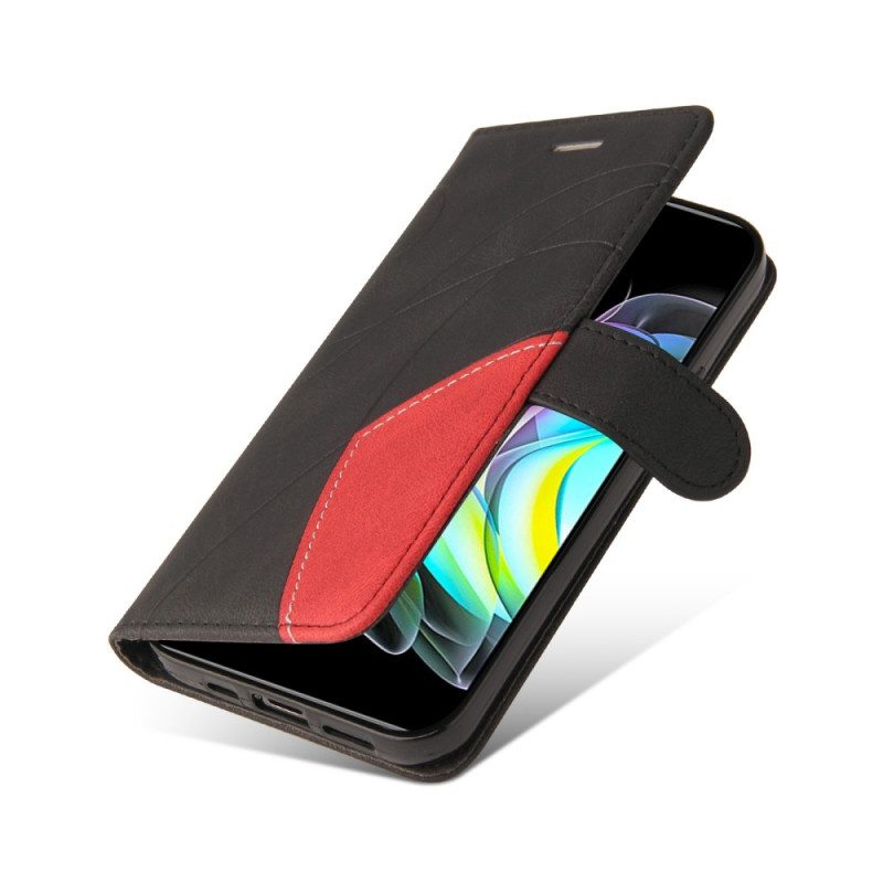 Kotelot Motorola Edge 20 Kaksisävyinen Signature Faux Leather