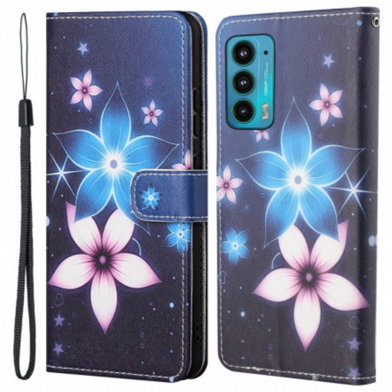Kotelot Motorola Edge 20 Suojaketju Kuori Kuun Hihnan Kukat