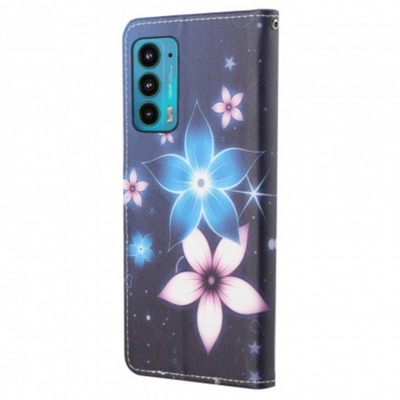 Kotelot Motorola Edge 20 Suojaketju Kuori Kuun Hihnan Kukat