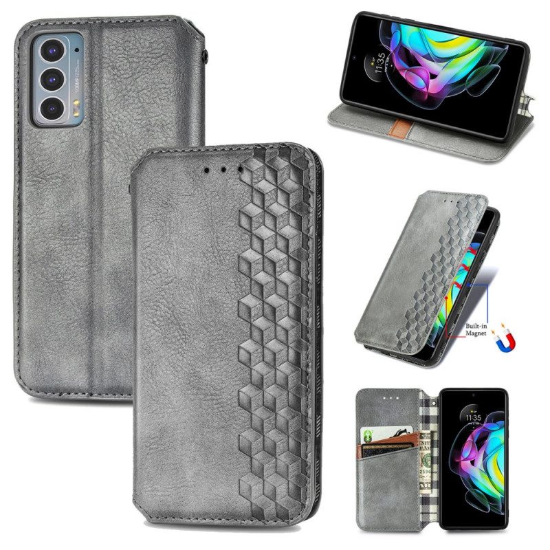 Puhelinkuoret Motorola Edge 20 Kotelot Flip Nahkaefekti Diamond Texture