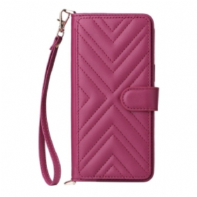 Nahkakotelo Vivo X200 Fe Tikattu Hihna Ja Olkahihna