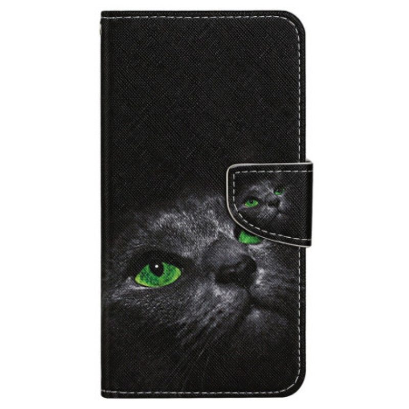 Kotelot Samsung Galaxy A15 5g Vihreäsilmäinen Kissa Hihnalla