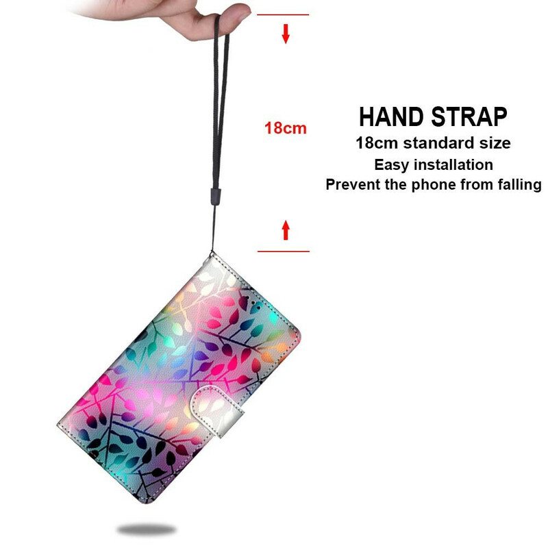 Flip Case Xiaomi Redmi Note 9 Pro 5G Värilliset Lehdet