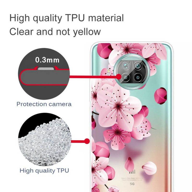 Kuori Xiaomi Redmi Note 9 Pro 5G Pienet Vaaleanpunaiset Kukat