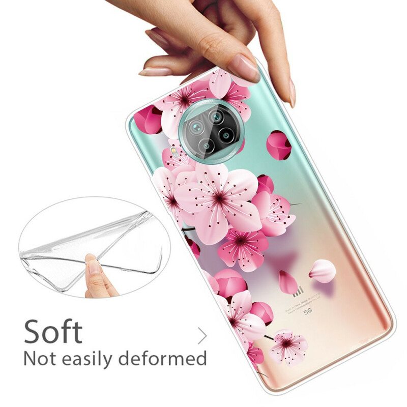 Kuori Xiaomi Redmi Note 9 Pro 5G Pienet Vaaleanpunaiset Kukat