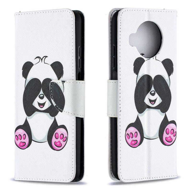 Nahkakotelo Xiaomi Redmi Note 9 Pro 5G Panda Hauskaa