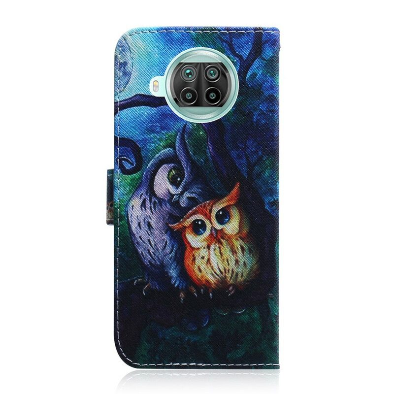 Nahkakotelo Xiaomi Redmi Note 9 Pro 5G Pöllöjen Maalaus