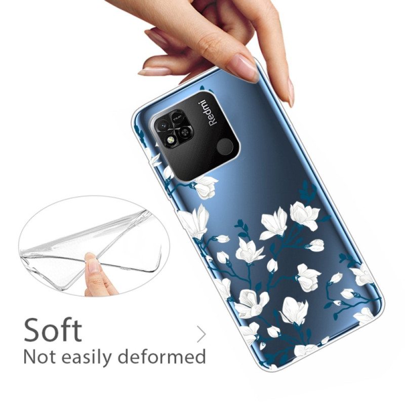 Case Xiaomi Redmi 10A Saumattomat Valkoiset Kukat
