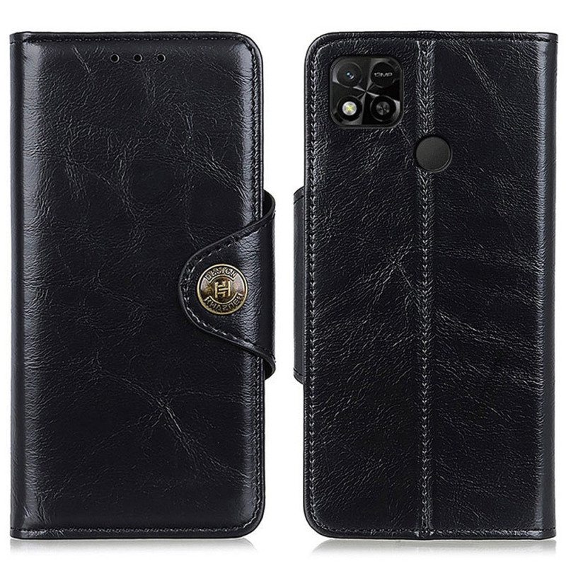 Flip Case Xiaomi Redmi 10A Keinonahkaa Khazneh-painike