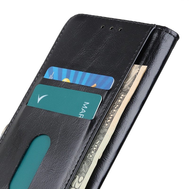 Flip Case Xiaomi Redmi 10A Keinonahkaa Khazneh-painike