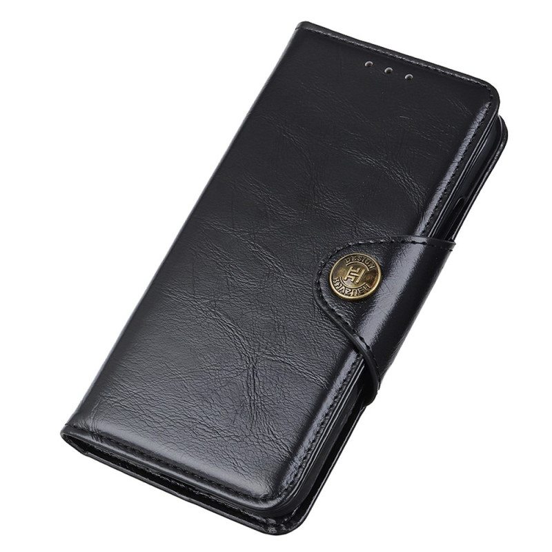 Flip Case Xiaomi Redmi 10A Keinonahkaa Khazneh-painike