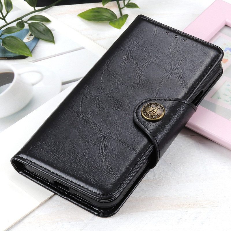 Flip Case Xiaomi Redmi 10A Keinonahkaa Khazneh-painike