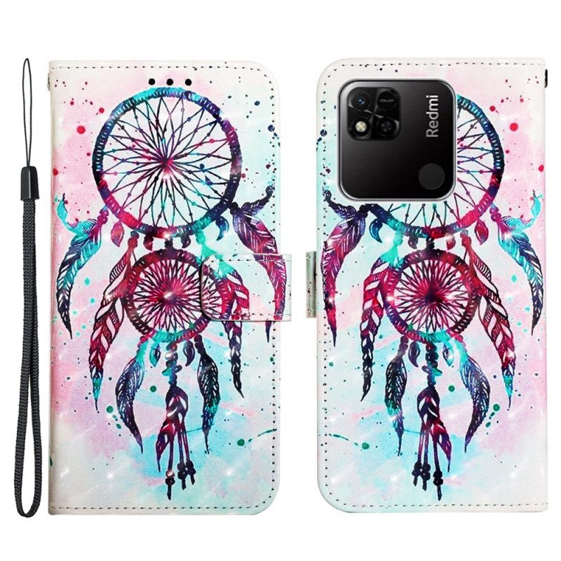Flip Case Xiaomi Redmi 10A Suojaketju Kuori Hihna Dream Catcher