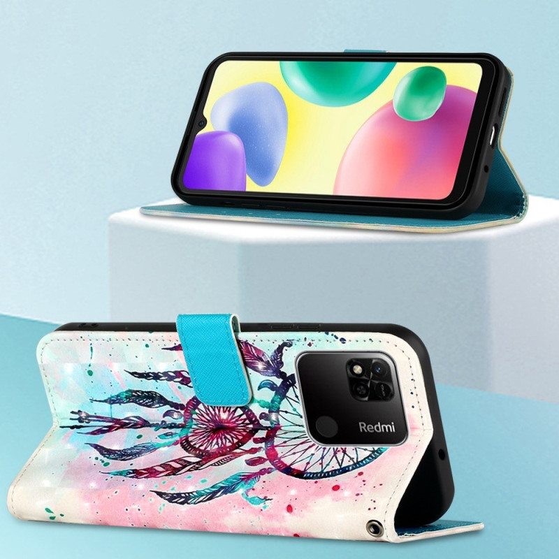 Flip Case Xiaomi Redmi 10A Suojaketju Kuori Hihna Dream Catcher