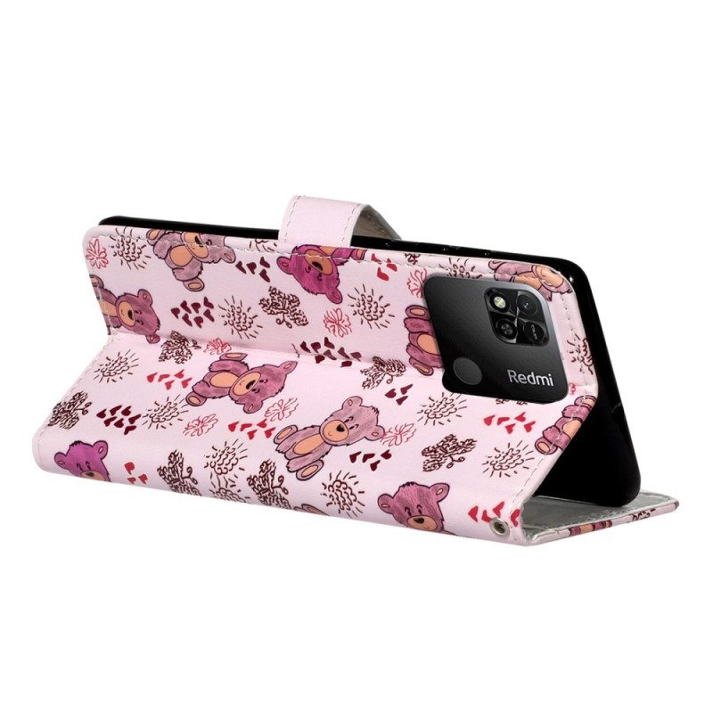 Flip Case Xiaomi Redmi 10A Suojaketju Kuori Nallekarhuja