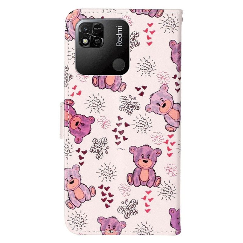 Flip Case Xiaomi Redmi 10A Suojaketju Kuori Nallekarhuja