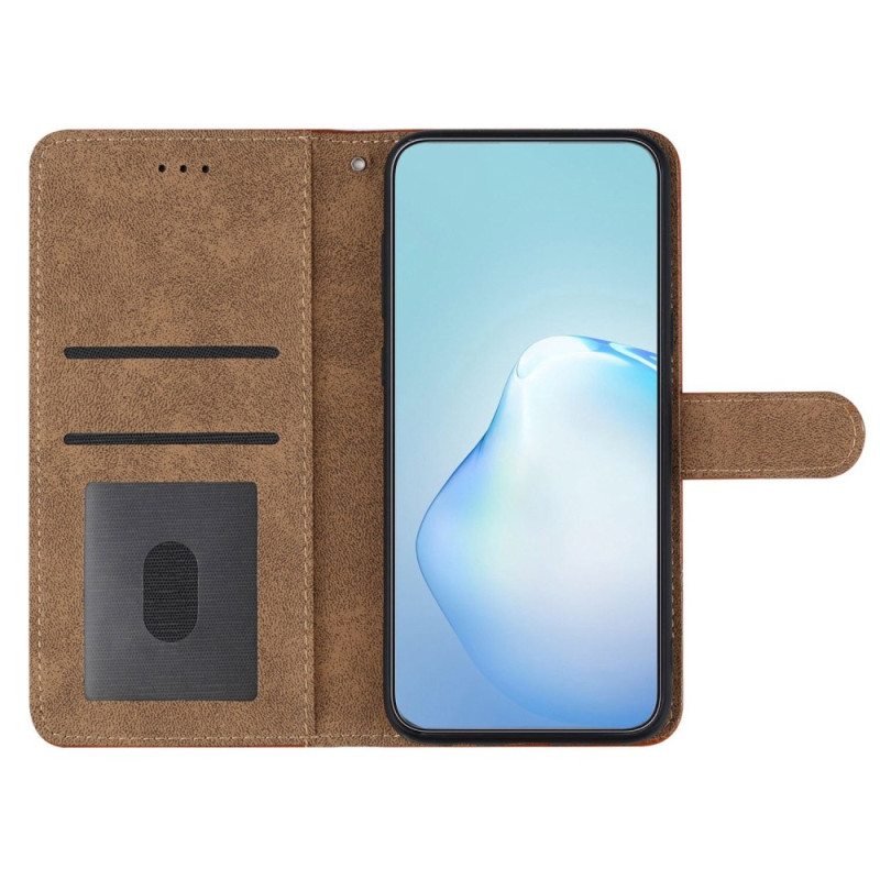 Flip Case Xiaomi Redmi 10A Suojaketju Kuori Strappy Geometric Leather Style