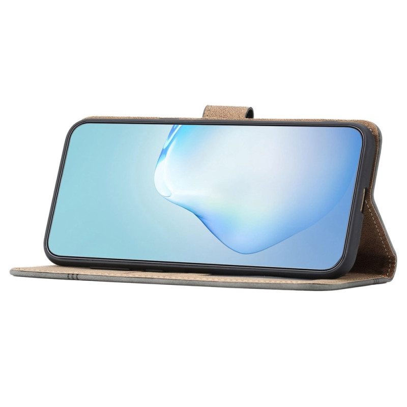 Flip Case Xiaomi Redmi 10A Suojaketju Kuori Strappy Geometric Leather Style