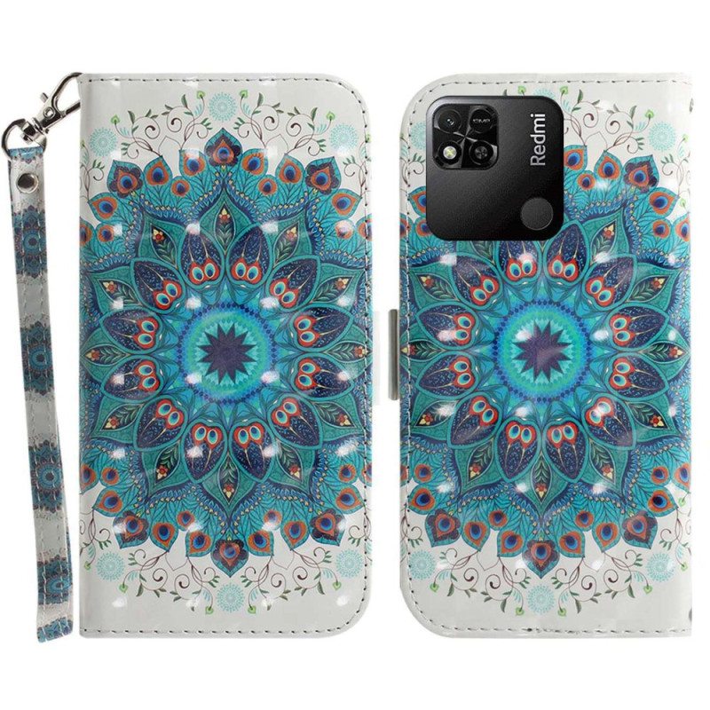 Flip Case Xiaomi Redmi 10A Suojaketju Kuori Strappy Mandala