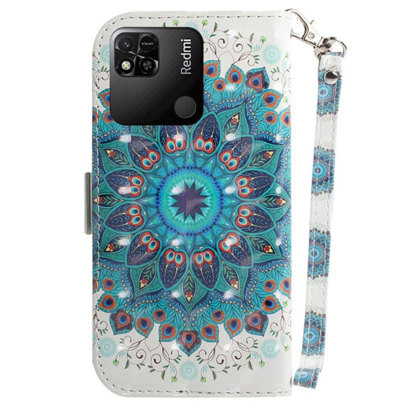 Flip Case Xiaomi Redmi 10A Suojaketju Kuori Strappy Mandala