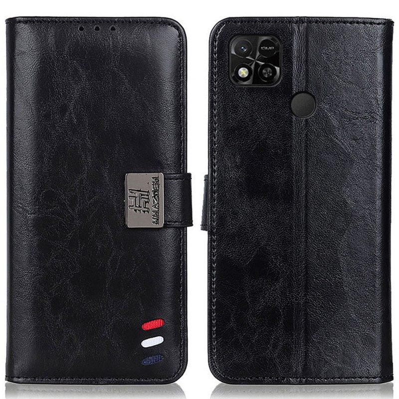 Kotelot Xiaomi Redmi 10A Kolmivärinen Nahkaefekti