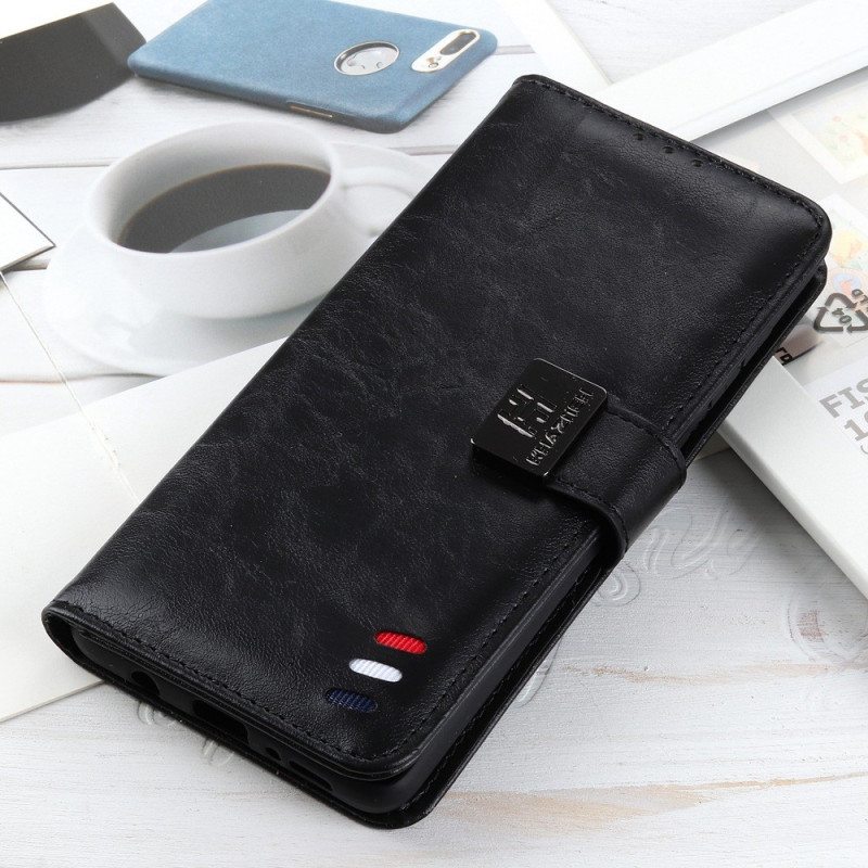 Kotelot Xiaomi Redmi 10A Kolmivärinen Nahkaefekti