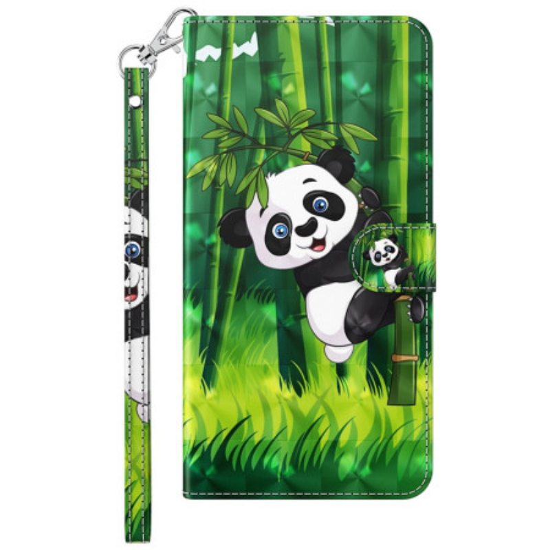 Kotelot Xiaomi Redmi 10A Suojaketju Kuori Bambupanda Kaulanauhalla