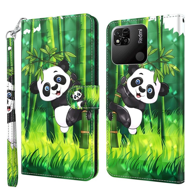 Kotelot Xiaomi Redmi 10A Suojaketju Kuori Bambupanda Kaulanauhalla