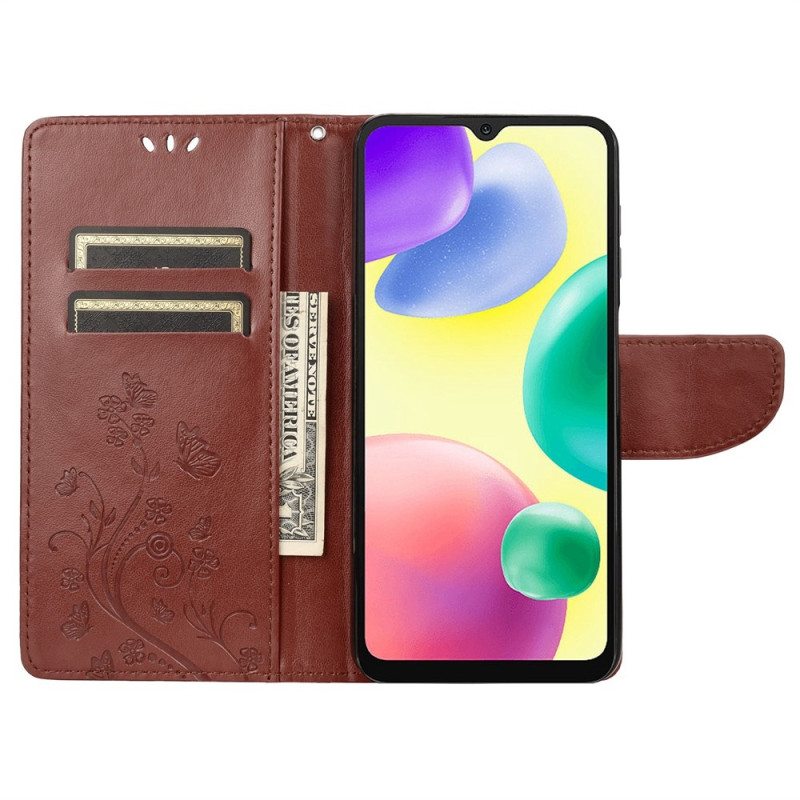 Kotelot Xiaomi Redmi 10A Suojaketju Kuori Perhoset Ja Kukat -hihna
