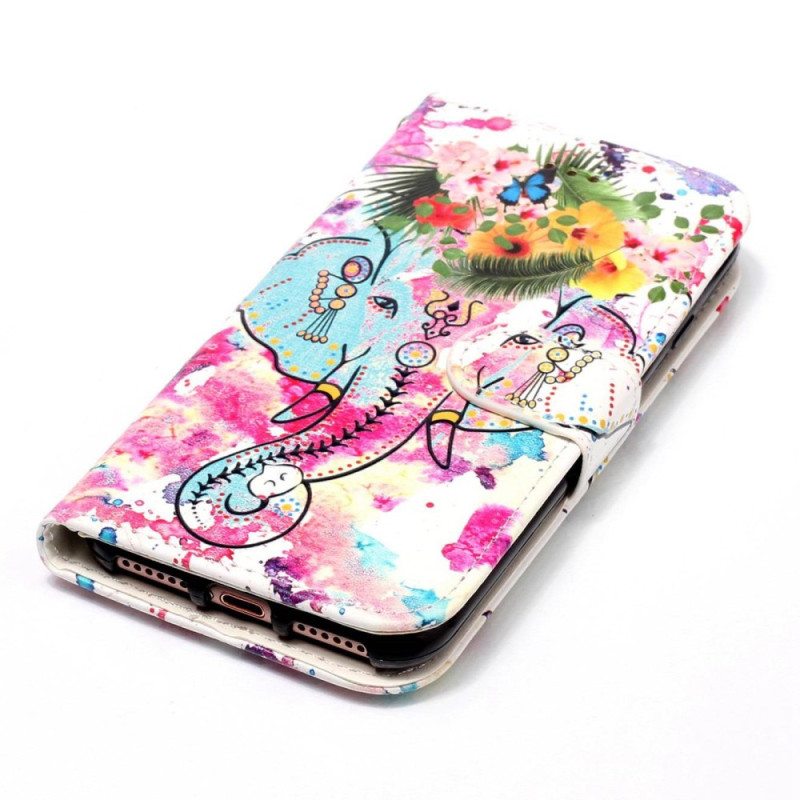 Kotelot Xiaomi Redmi 10A Suojaketju Kuori Tribal Elefantti Hihnalla