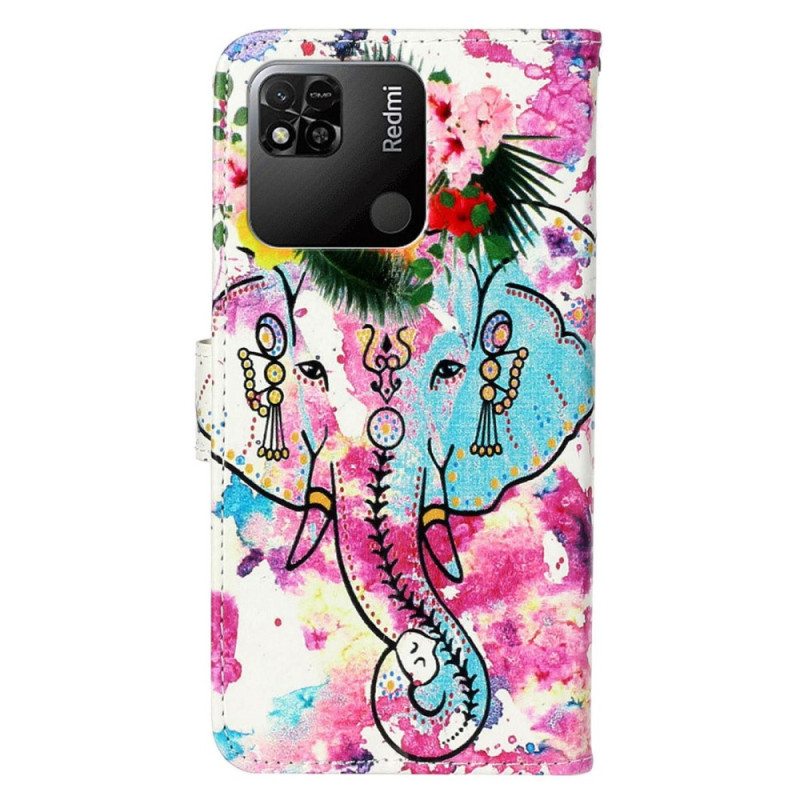 Kotelot Xiaomi Redmi 10A Suojaketju Kuori Tribal Elefantti Hihnalla