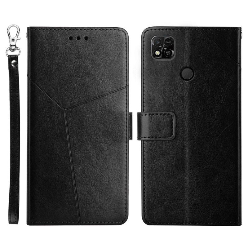Nahkakotelo Xiaomi Redmi 10A Suojaketju Kuori Y Strappy Design