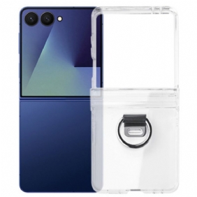 Kuori Samsung Galaxy Z Flip 7 Läpinäkyvä Sormuspidikkeellä Suojakuori